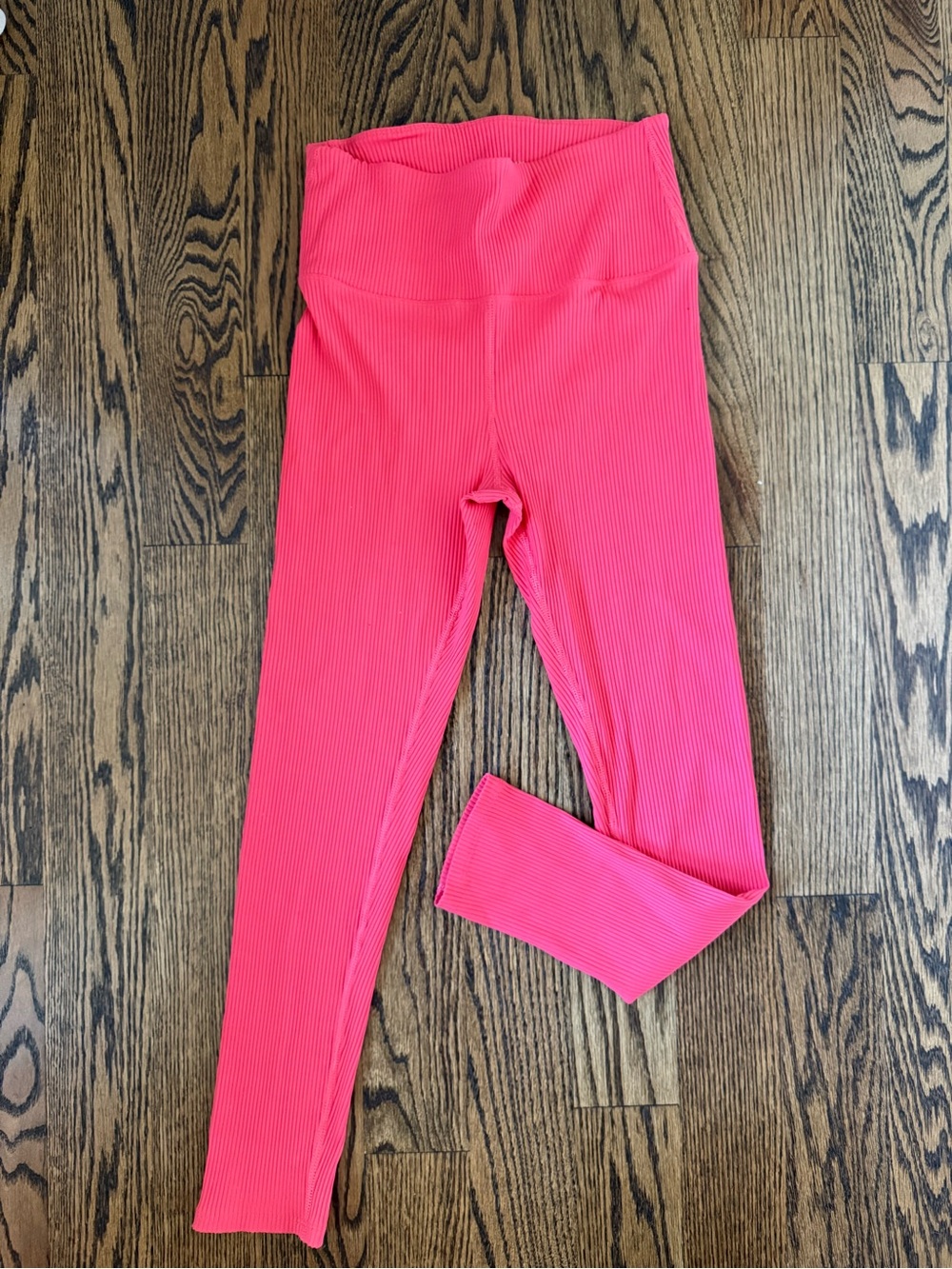 Carbon 38 coral pink ribbed workout leggings M